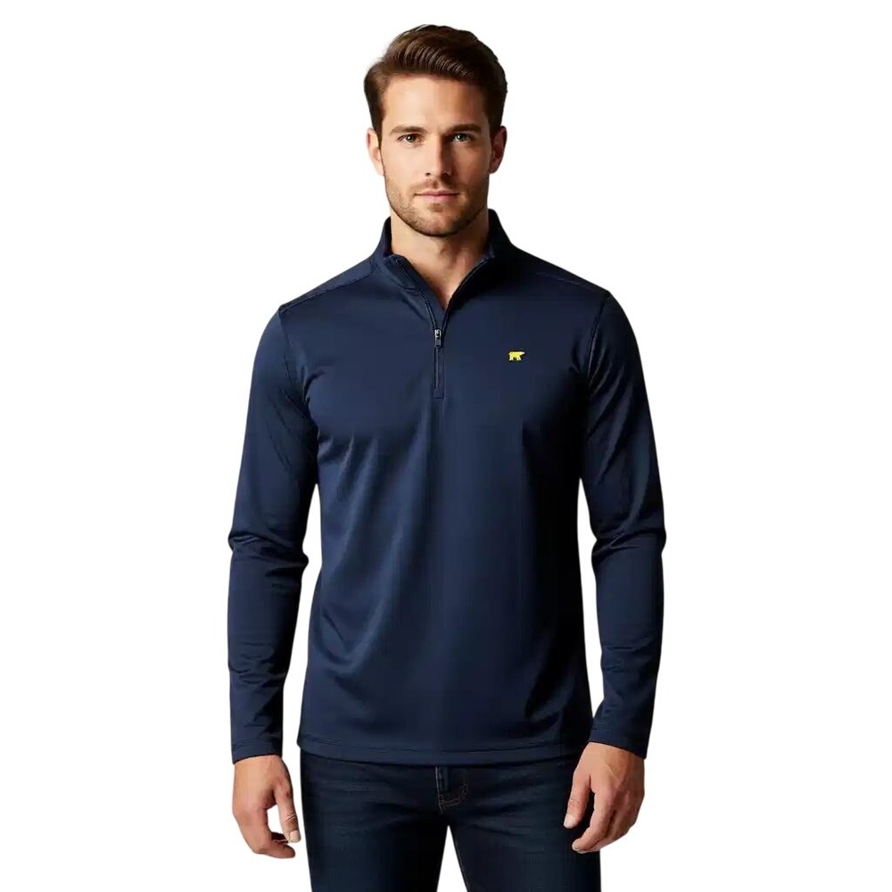 Jack Nicklaus Mens Golden Bear Quarter Zip Pullover Navy Blue Large MA6575 NWT